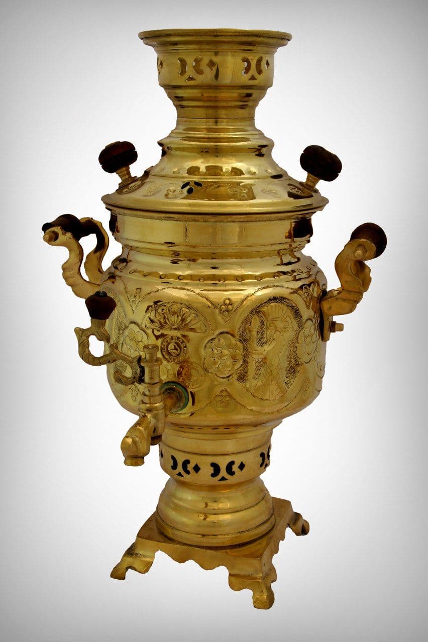 سماور ونوش ۳ لیتری ارکیده قلم سنتی زغالی A113