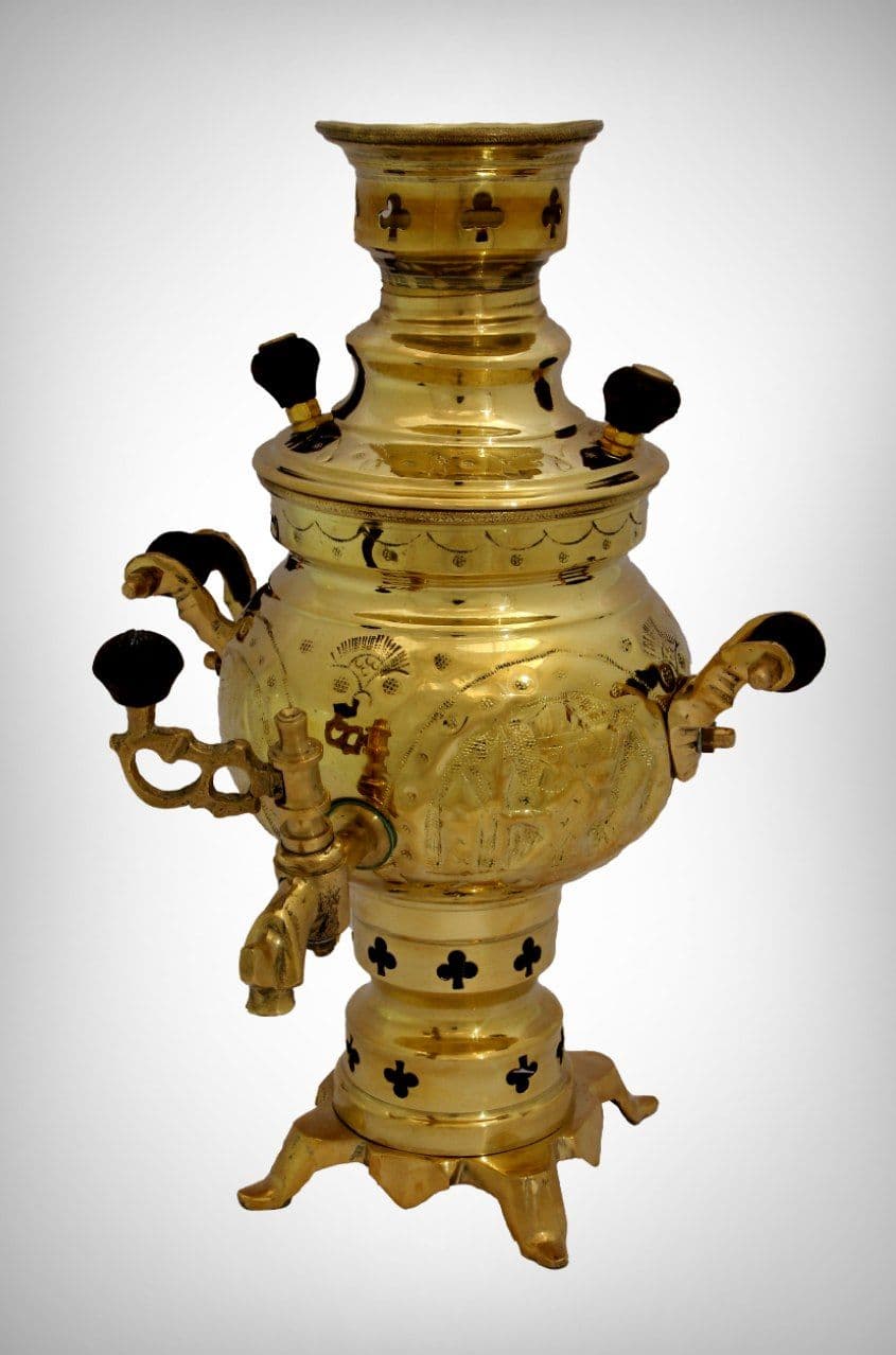 سماور ونوش ۱/۵ لیتری روسی قلم سنتی زغالی A118