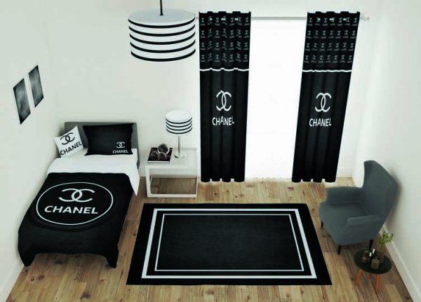 ست پرده و روتختی طرح شنل Chanel 50