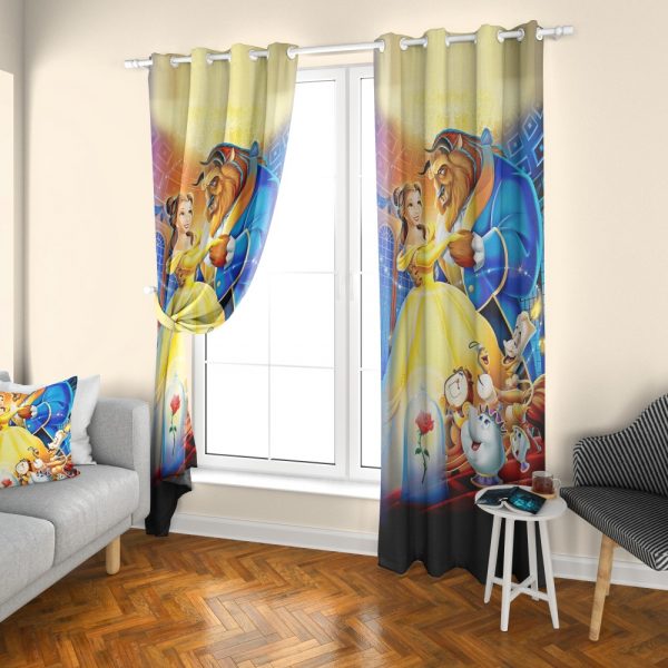 پرده چاپی طرح دیو و دلبر DH1237