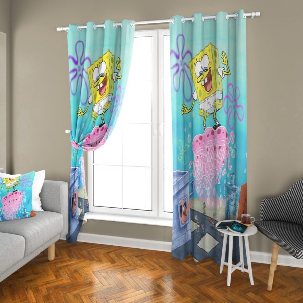 پرده چاپی طرح باباسفنجی DH1292