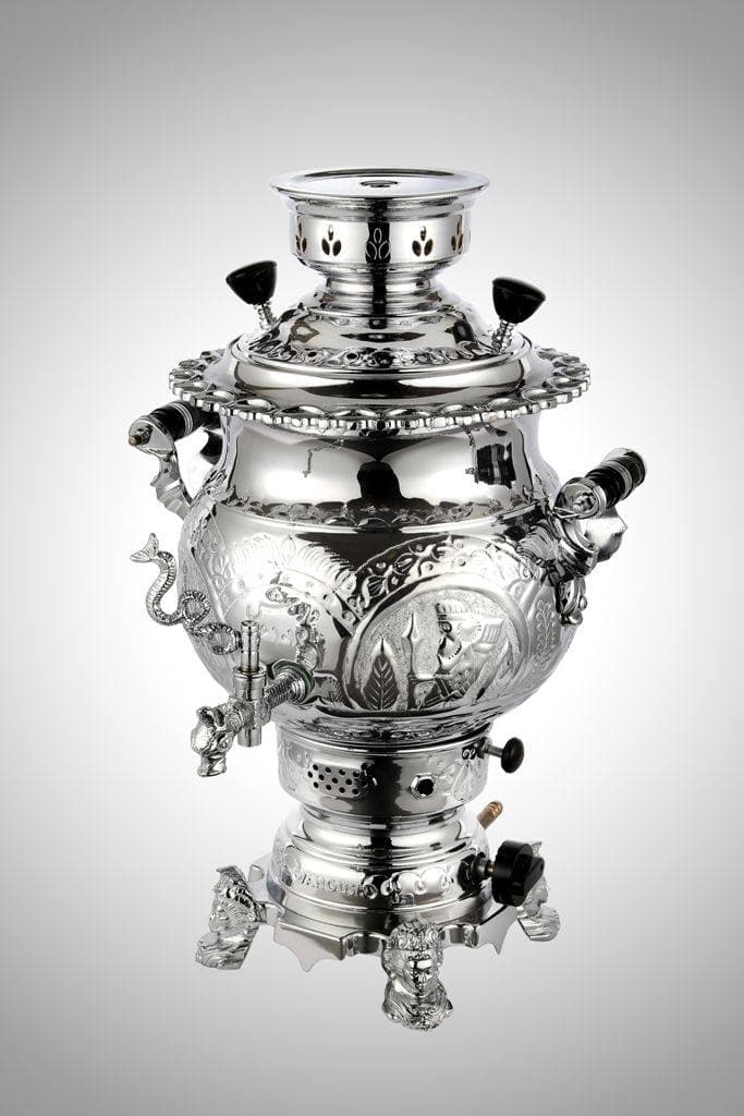 سماور ونوش ۶ لیتری روسی قلم سنتی لبه ریختگی A13