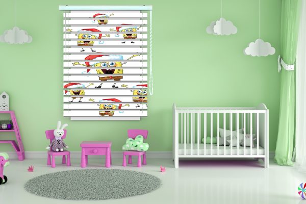 پرده زبرا طرح انیمیشن باب اسفنجی کد Z1390