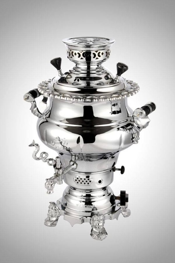 سماور ونوش ۶ لیتری روسی قلم سنتی لبه ریختگی A14