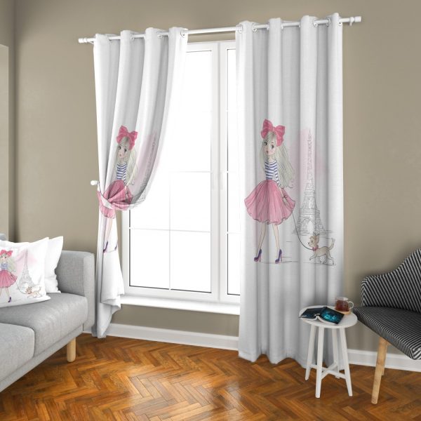 پرده چاپی طرح دختر DH1414