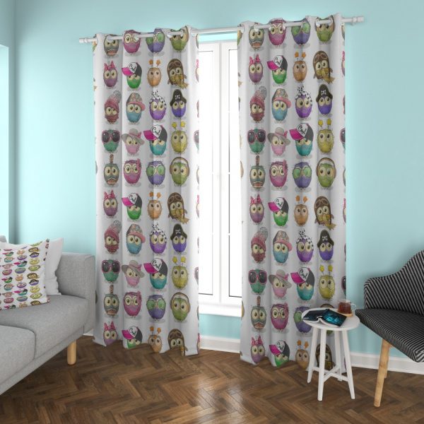 پرده چاپی طرح جغد DH1417