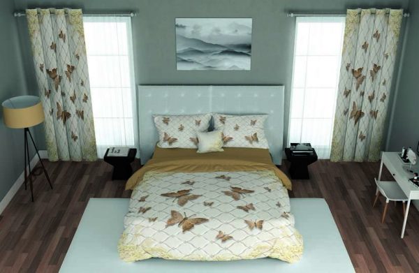 ست پرده و روتختی طرح گل Flower 73