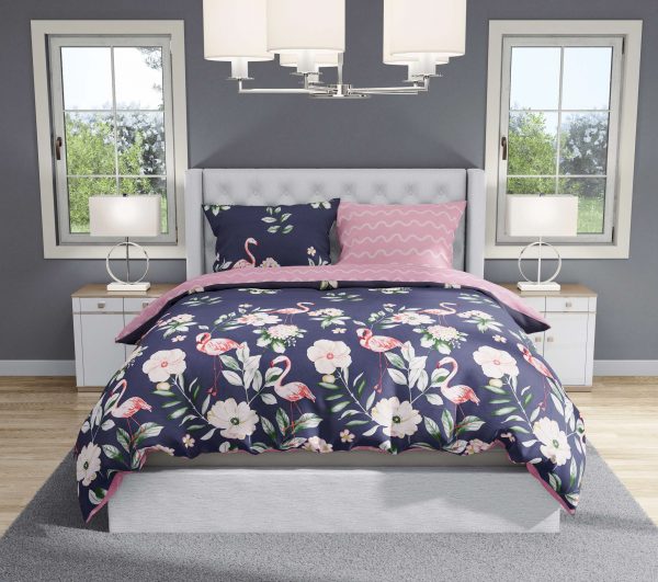 روتختی و ملحفه (دو نفره) طرح فلامینگو کد 150-Flamingo