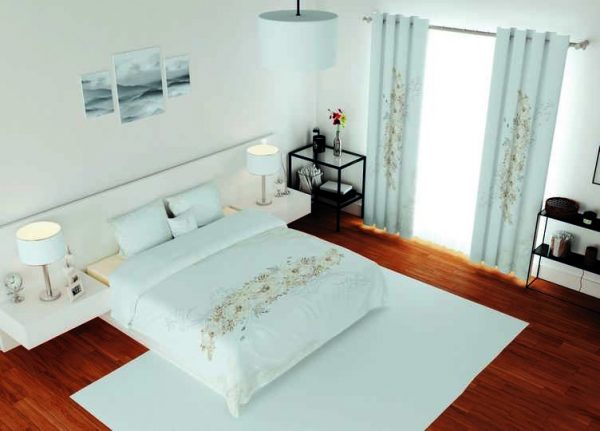 ست پرده و روتختی طرح گل Flower 74