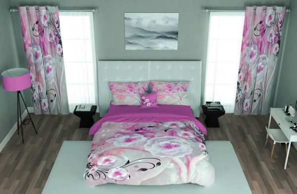 ست پرده و روتختی طرح گل Flower 78