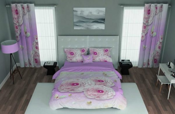 ست پرده و روتختی طرح گل Flower 79