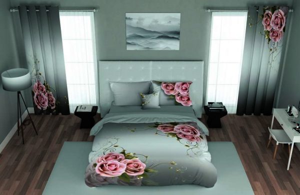 ست پرده و روتختی طرح گل Flower 81