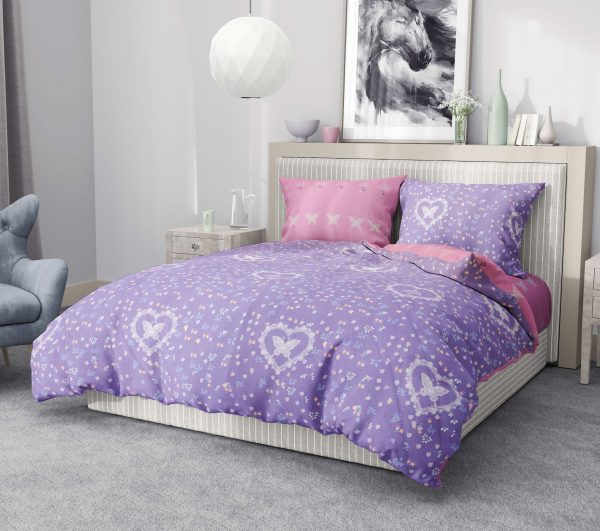 روتختی و ملحفه (دو نفره) طرح قلب کد 161-Crystal