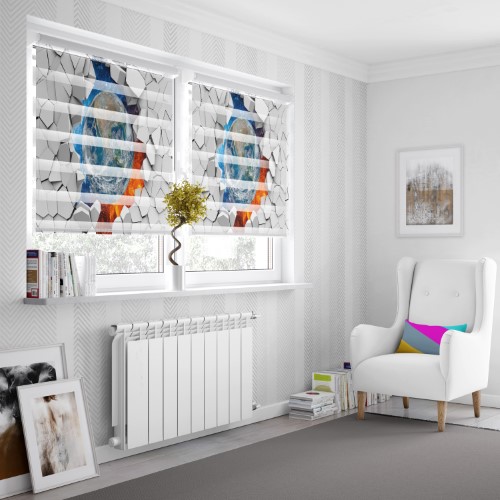 پرده زبرا طرح کره زمین کد ZB1620