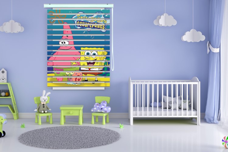 پرده زبرا طرح کودک (باب اسفنجی) کد ZB1637