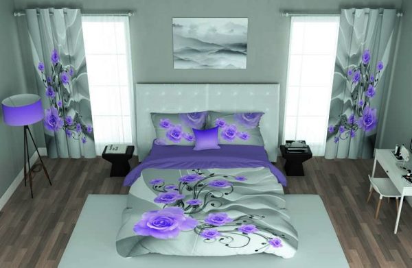 ست پرده و روتختی طرح گل Flower 85