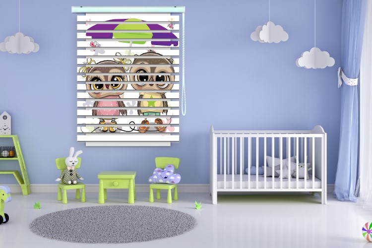 پرده زبرا طرح کودک (دوست جغدی) کد ZB1642