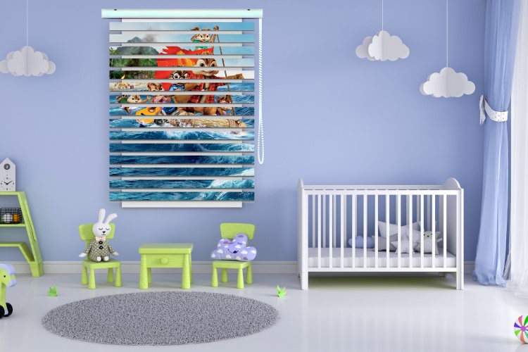 پرده زبرا طرح کودک (سنجاب ها) کد ZB1643