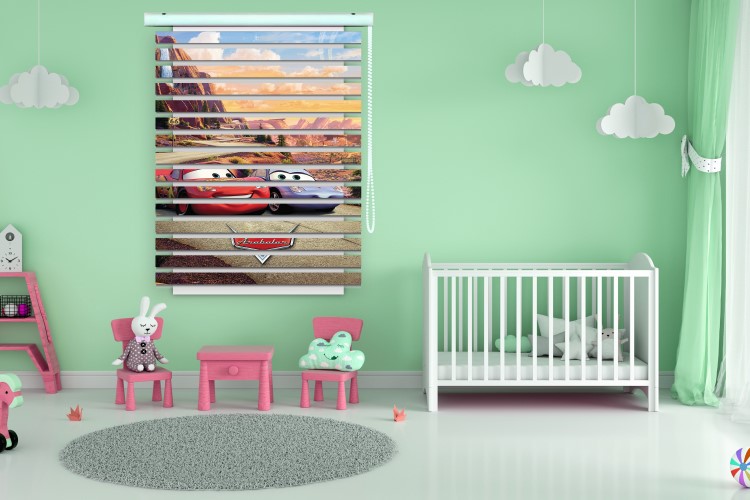 پرده زبرا طرح کودک (ماشین ها) کد ZB1649