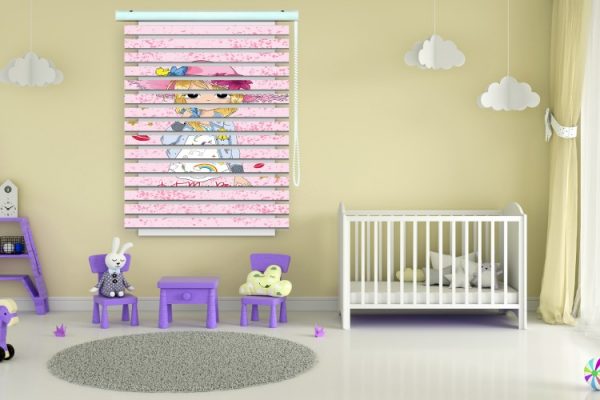 پرده زبرا طرح کودک (دختر) کد ZB1650