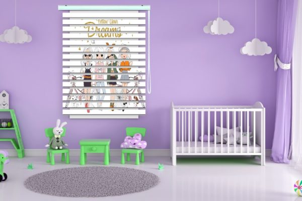 پرده زبرا طرح کودک (دخترا) کد ZB1651