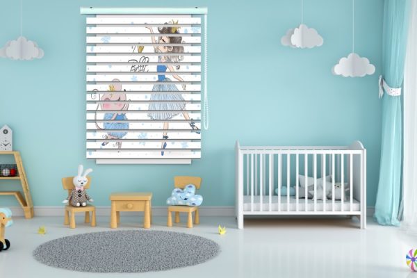 پرده زبرا طرح کودک (دختر و موش) کد ZB1659