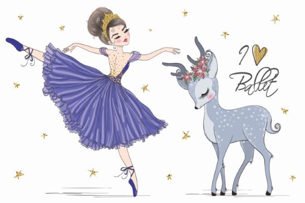 پرده زبرا طرح کودک (دختر و آهو) کد ZB1660