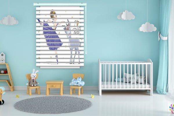 پرده زبرا طرح کودک (دختر و آهو) کد ZB1660