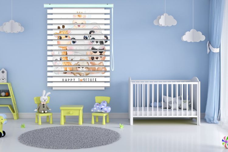 پرده زبرا طرح کودک (حیوانات) کد ZB1662