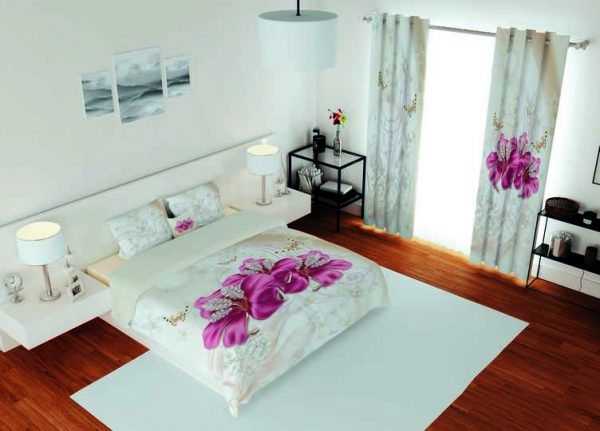 ست پرده و روتختی طرح گل Flower 89