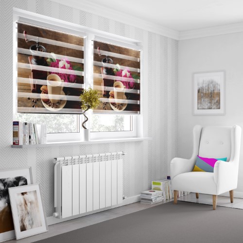 پرده زبرا طرح قهوه کد ZB1721