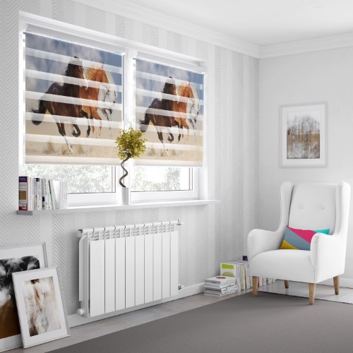 پرده زبرا طرح اسب کد ZB1723