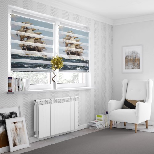 پرده زبرا طرح کشتی کد ZB1725