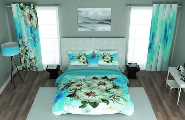 ست پرده و روتختی طرح گل Flower 94