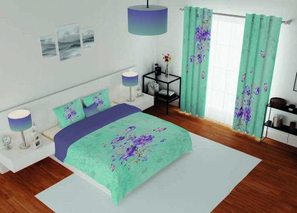 ست پرده و روتختی طرح گل Flower 96