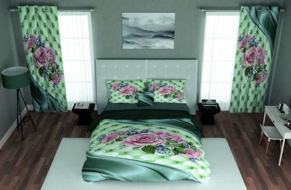 ست پرده و روتختی طرح گل Flower 98