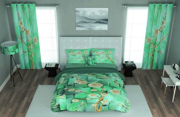 ست پرده و روتختی طرح گل Flower 99