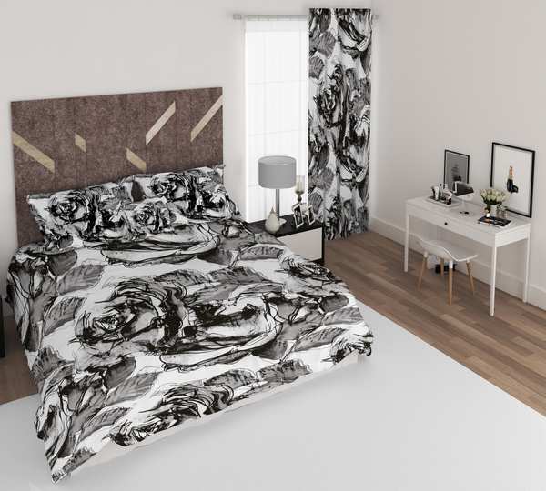 ست پرده و روتختی طرح گل Flower 106