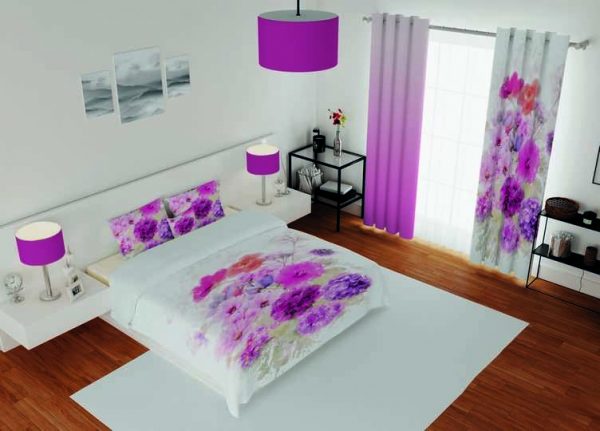 ست پرده و روتختی طرح گل Flower 107