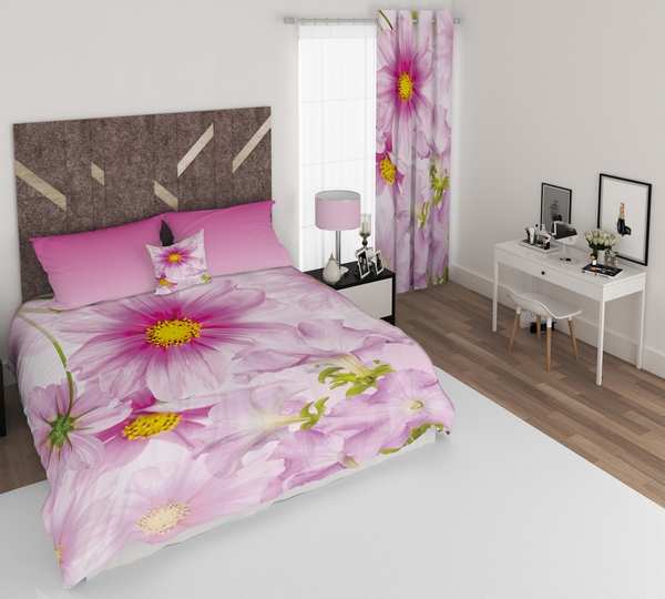 ست پرده و روتختی طرح گل Flower 113