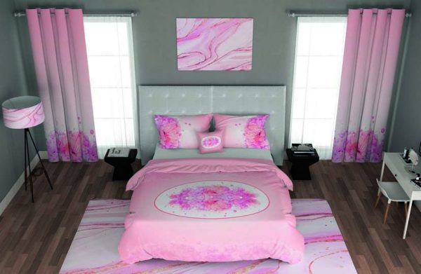 ست پرده و روتختی طرح گل Flower 115