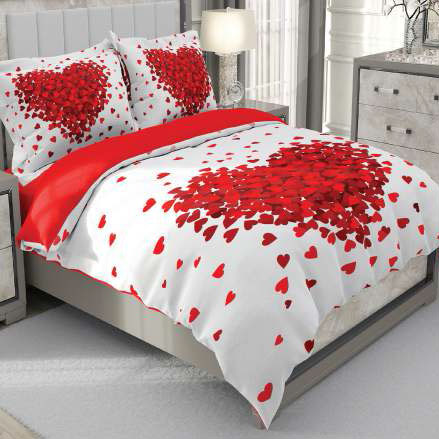 روتختی و ملحفه (دو نفره) طرح قلب کد ۲۰۰۶