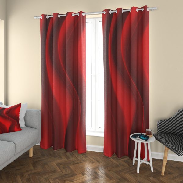 پرده چاپی طرح قرمز DH2008