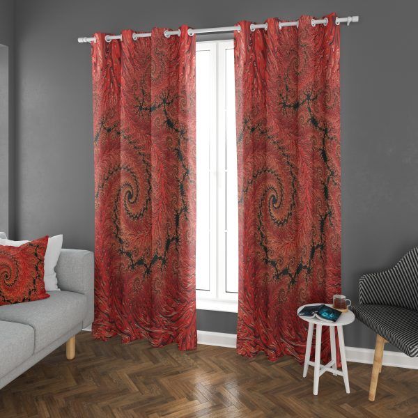 پرده چاپی طرح قرمز DH2021