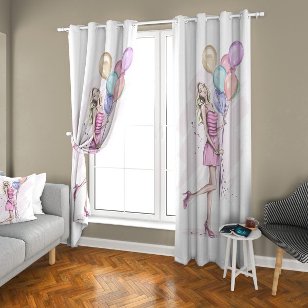 پرده چاپی طرح دختر DH2038