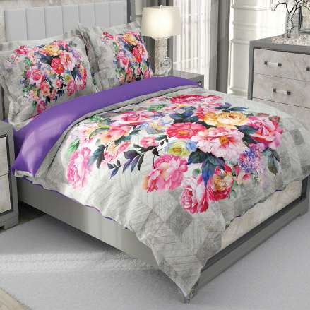 روتختی و ملحفه (دو نفره) طرح گل کد ۲۰۴۲