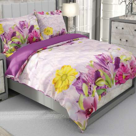 روتختی و ملحفه (دو نفره) طرح گل کد ۲۰۴۵
