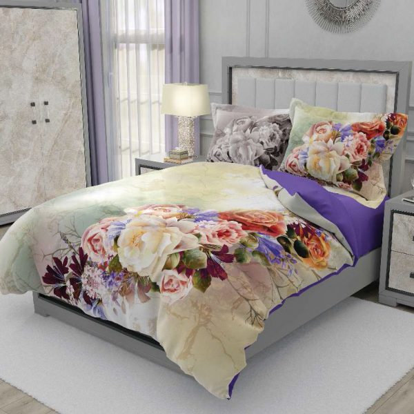 روتختی و ملحفه (دو نفره) طرح گل کد 2046