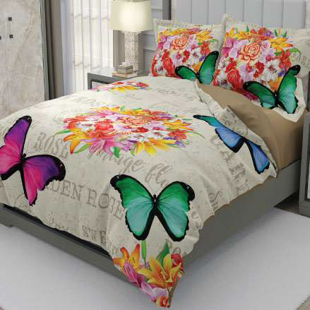 روتختی و ملحفه (دو نفره) طرح پروانه کد ۲۰۵۰