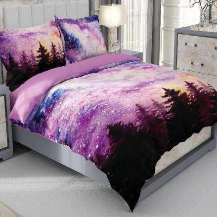 روتختی و ملحفه (دو نفره) طرح جنگل کد ۲۰۷۰